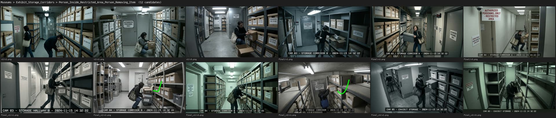 Contact sheet — Museum exhibit storage options