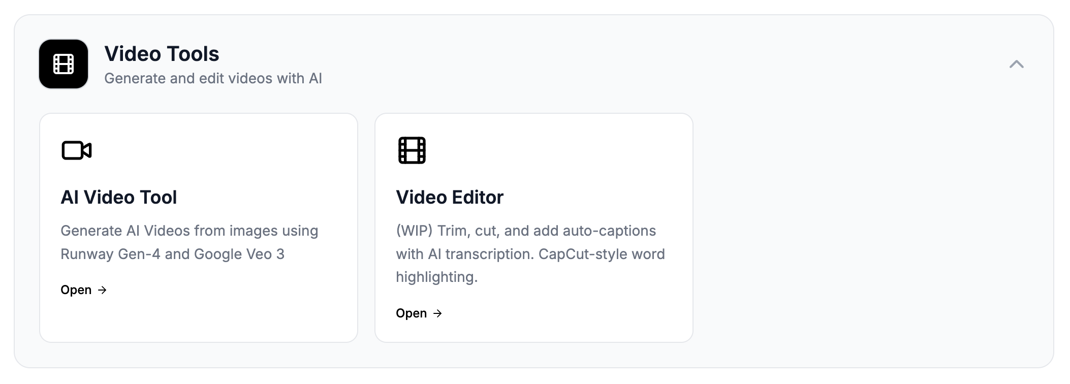 Video Tools — AI Video Tool with Runway Gen-4 and Google Veo 3, Video Editor