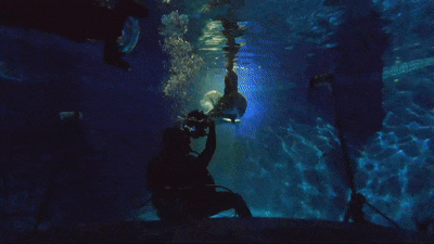 Underwater photoshoot behind the scenes