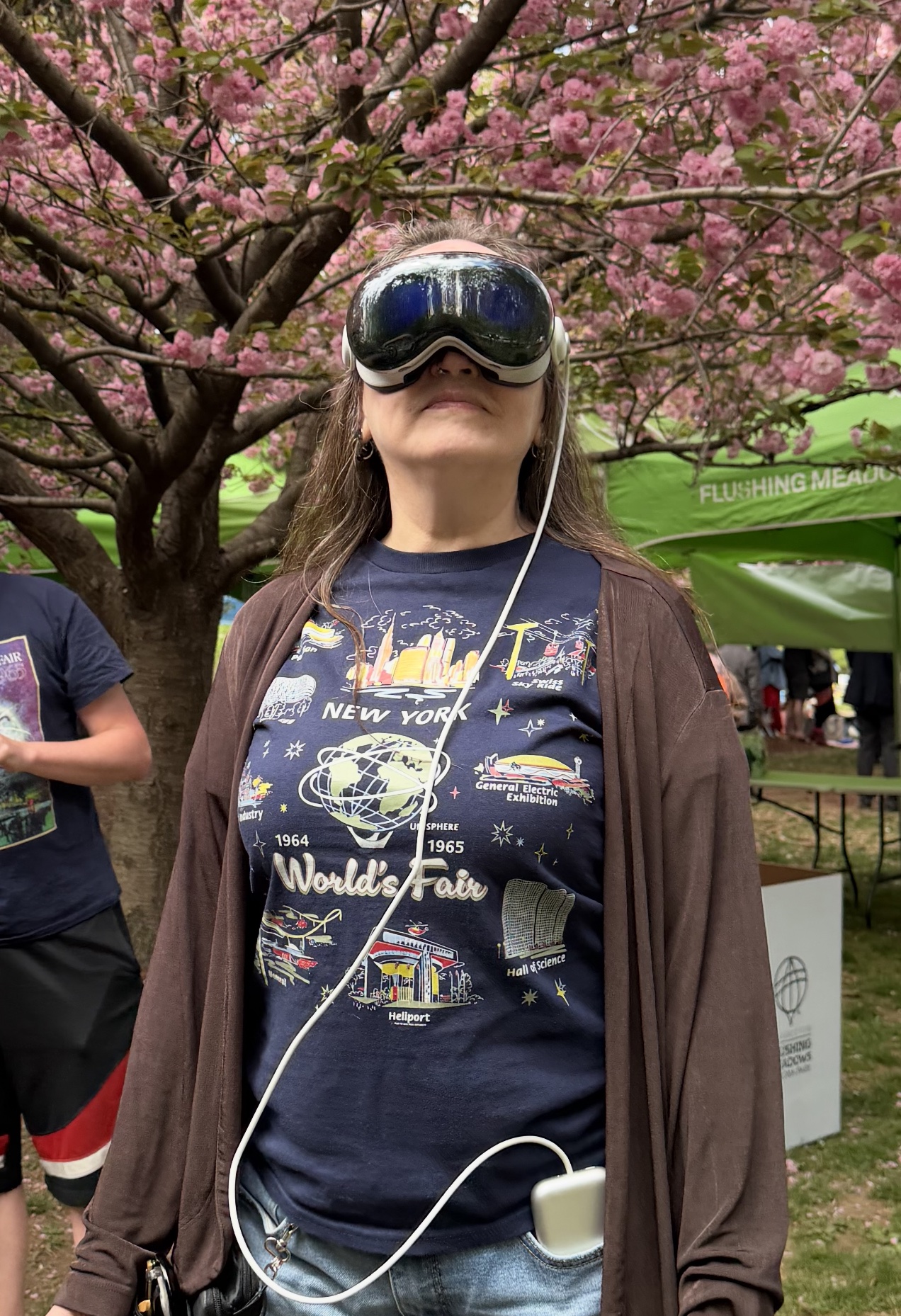 First-time viewer experiencing the restored 1964 Fair in the Apple Vision Pro
