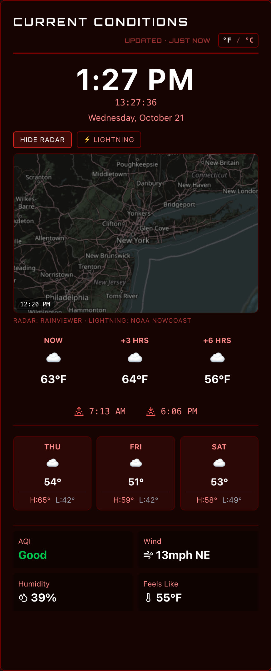 Weather, Radar and Lightning